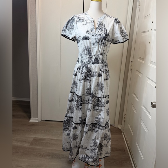 Umgee Black and White Scenic Maxi Dress - Picture 2 of 10